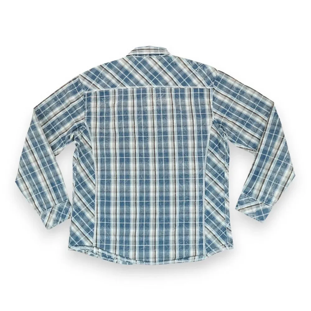 BKE Men's Buckle Athletic Fit Western Cowboy Shirt Heavy Stitch Plaid‎ Size XL